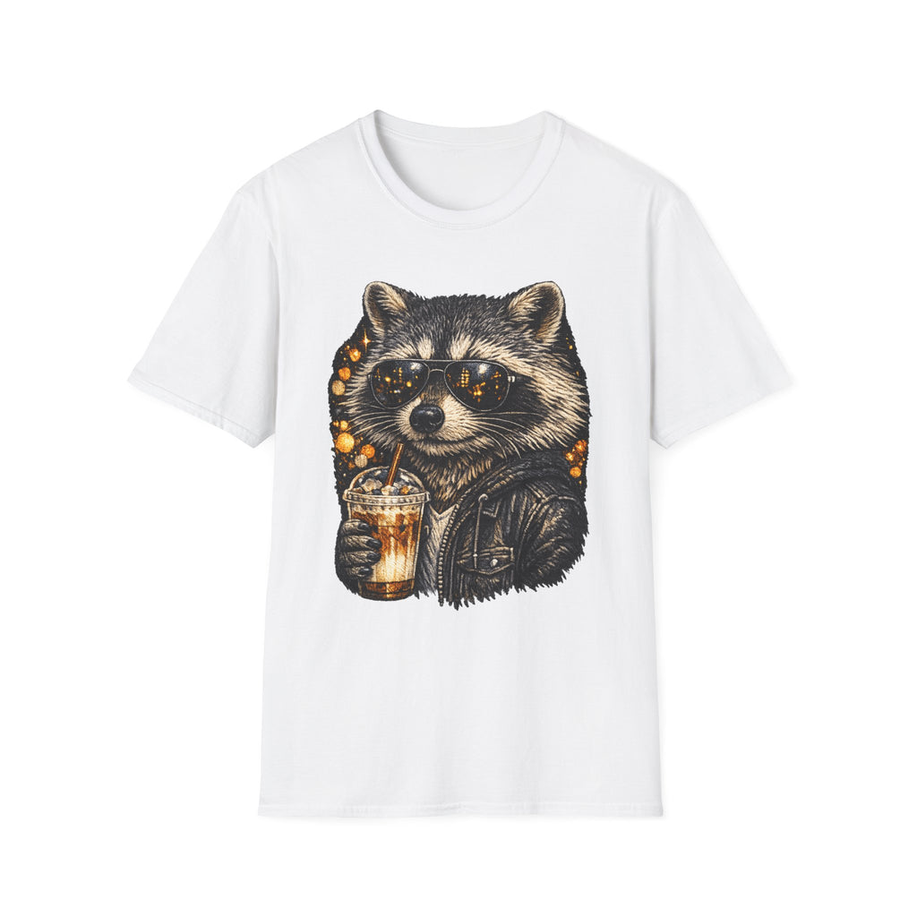 Raccoon Latte T-Shirt – Cute Coffee Animal Graphic Tee