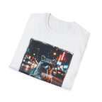 Raccoon Night Street T-Shirt — Urban Nightlife Animal Graphic Tee