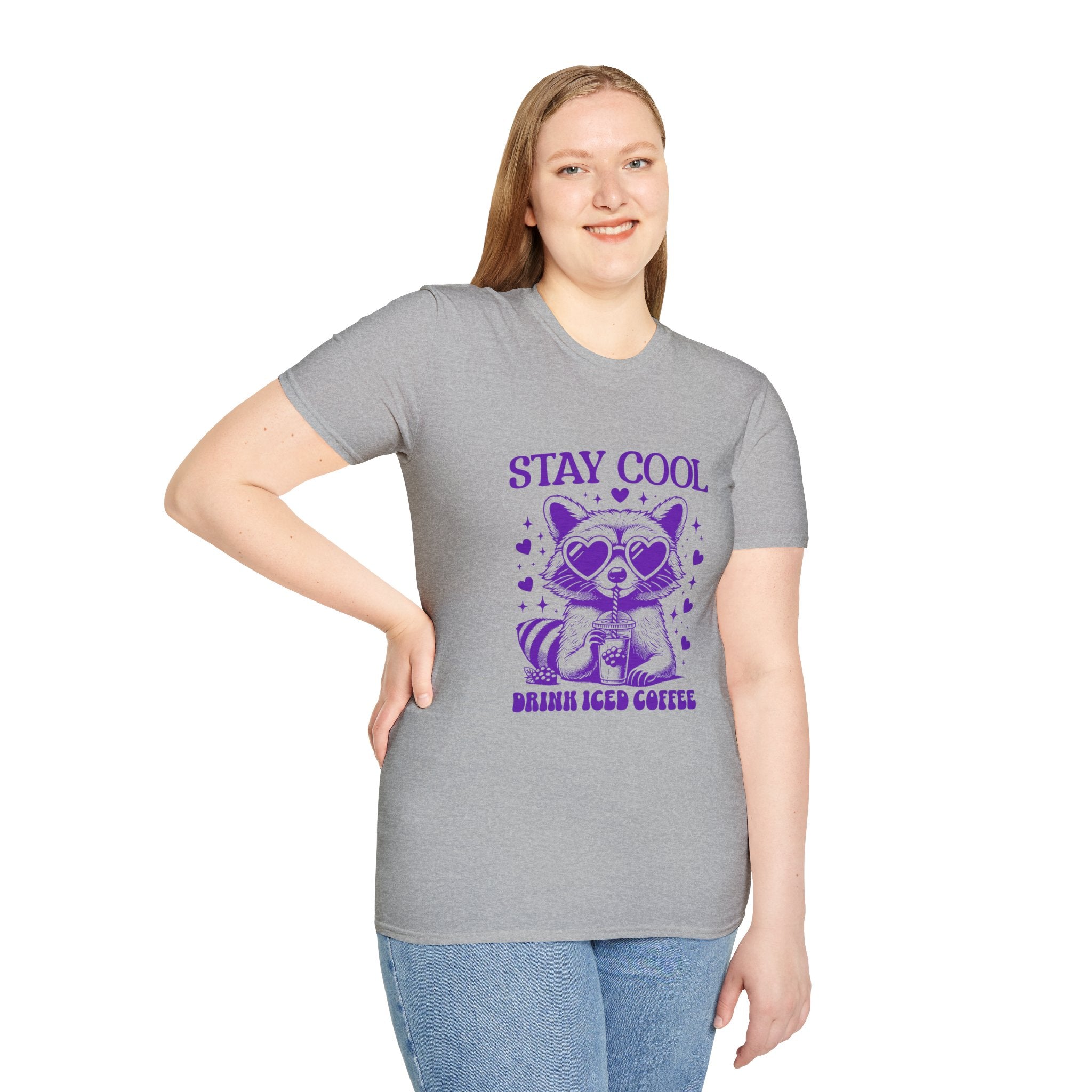 Stay Cool Iced Coffee T-Shirt — Cute Raccoon Graphic Tee
