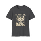 Stay Cool Raccoon Iced Coffee T-Shirt — Cute Retro Coffee Tee