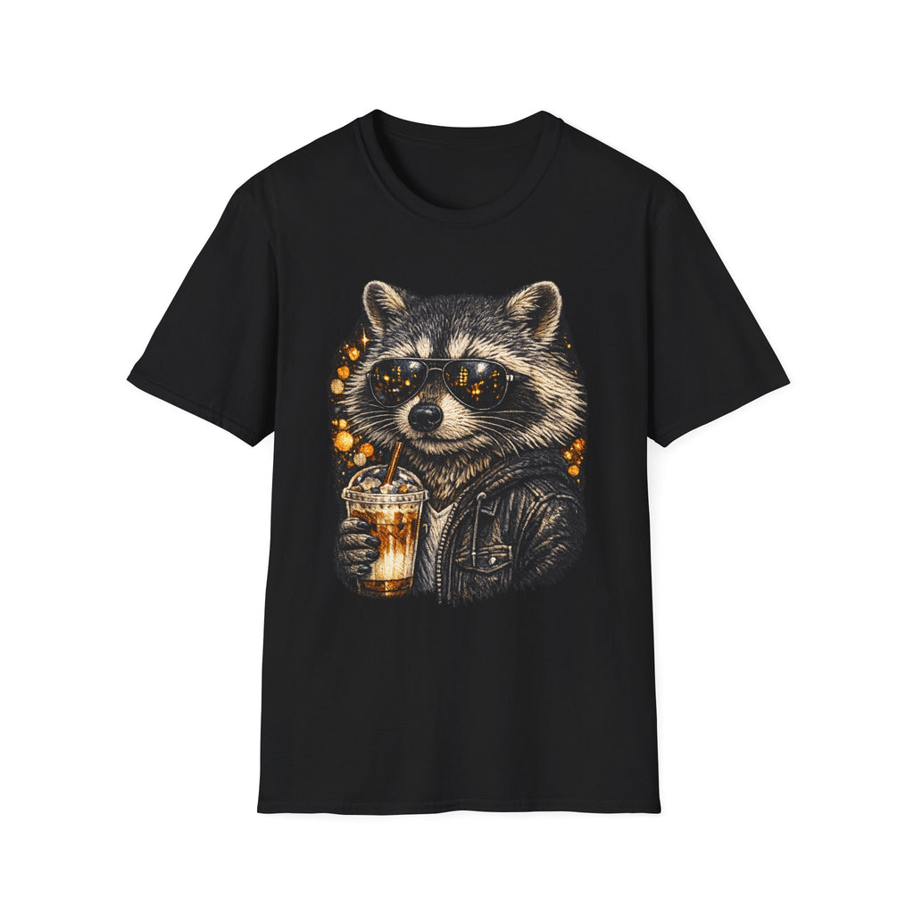 Raccoon Latte T-Shirt – Cute Coffee Animal Graphic Tee
