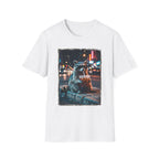 Raccoon Night Street T-Shirt — Urban Nightlife Animal Graphic Tee