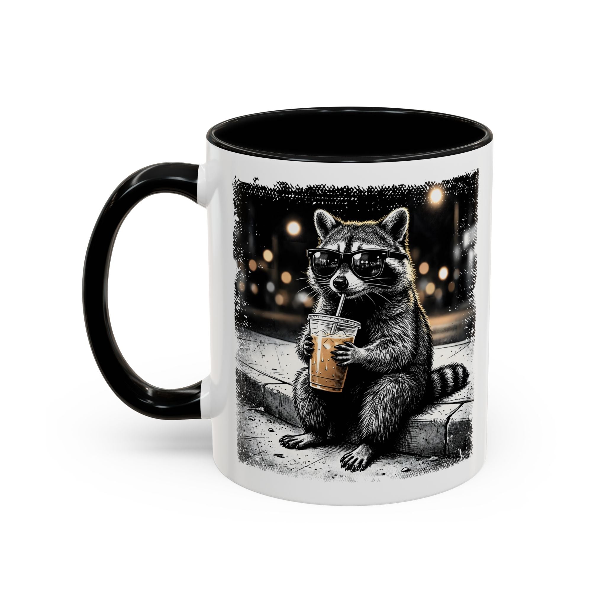 Trash Panda Iced Coffee Mug – Cute & Funny Raccoon Design